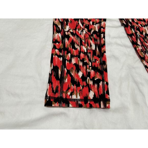 DKNY Womens Printed High-Waist Crop Leggings Hot Coral Medium M Runner Pockets - Picture 5 of 7